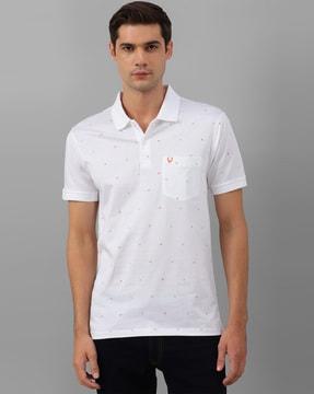 men printed regular fit polo t-shirt