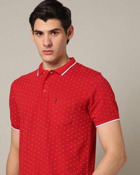 men printed regular fit polo t-shirt