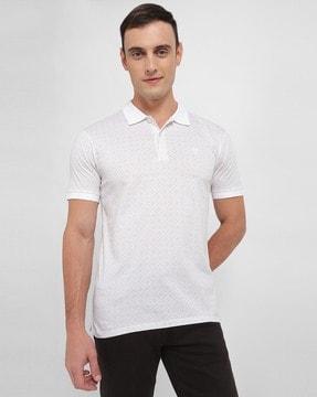 men printed regular fit polo t-shirt