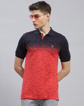 men printed regular fit polo t-shirt