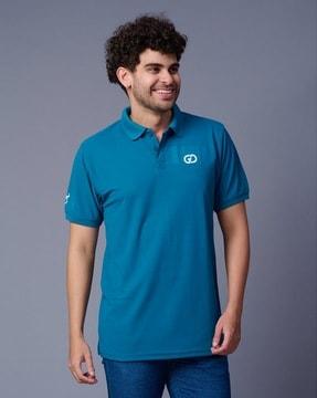 men printed regular fit polo t-shirt