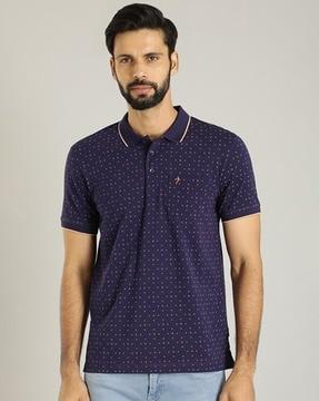 men printed regular fit polo t-shirt