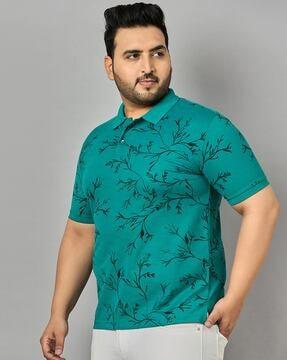 men printed regular fit polo t-shirt