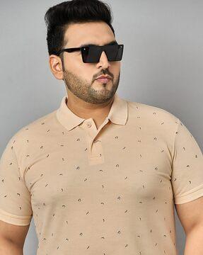 men printed regular fit polo t-shirt