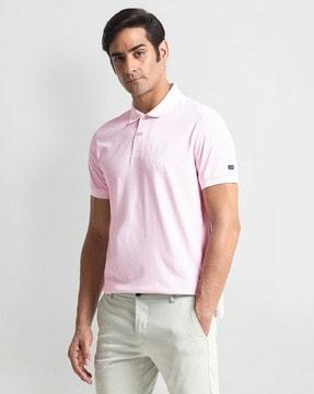 men printed regular fit polo t-shirt