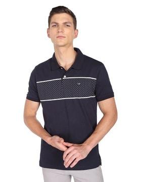 men printed regular fit polo t-shirt