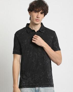 men printed regular fit polo t-shirt