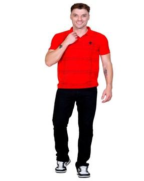 men printed regular fit polo t-shirt