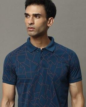 men printed regular fit polo t-shirt