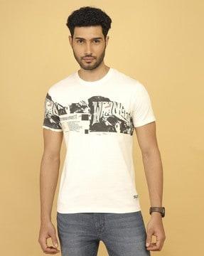 men printed regular fit round-neck t-shirt