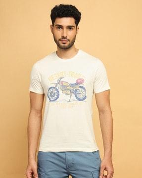 men printed regular fit round-neck t-shirt