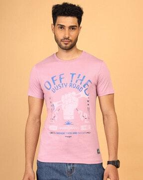 men printed regular fit round-neck t-shirt