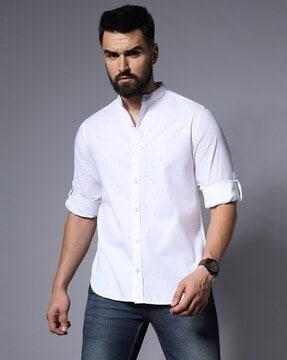 men printed regular fit shirt