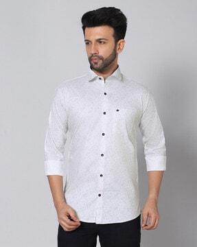 men printed regular fit shirt