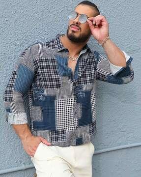 men printed regular fit shirt