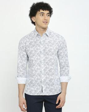 men printed regular fit shirt