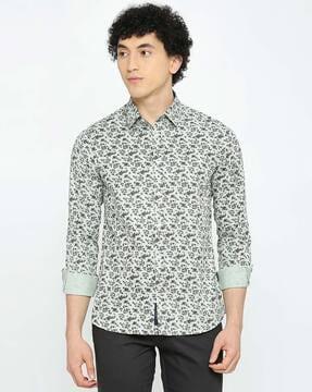 men printed regular fit shirt