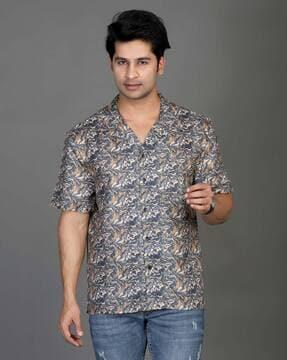 men printed regular fit shirt