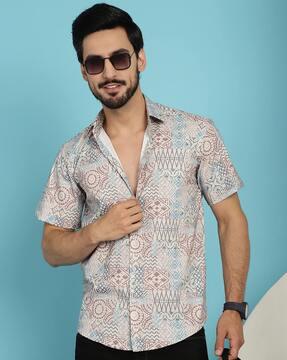 men printed regular fit shirt