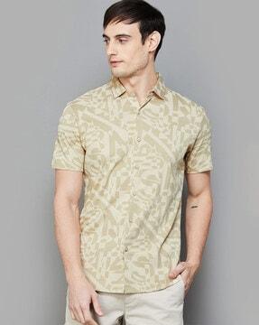 men printed regular fit shirt