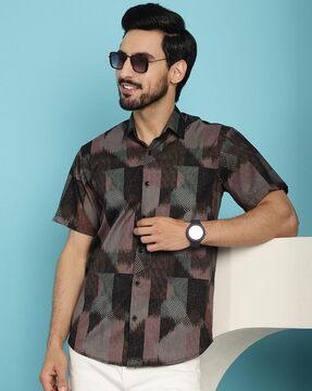 men printed regular fit shirt