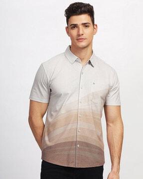 men printed regular fit shirt