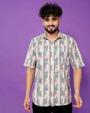 men printed regular fit shirt