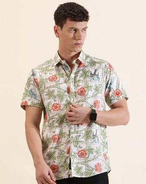 men printed regular fit shirt