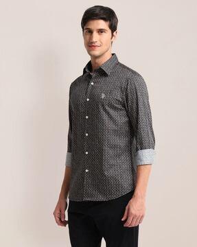 men printed regular fit shirt