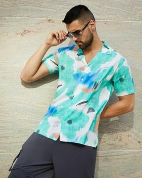 men printed regular fit shirt