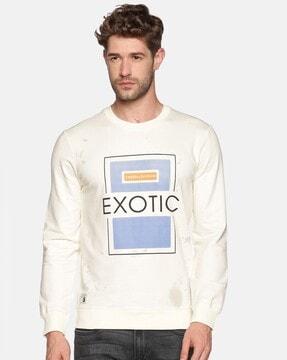 men printed regular fit sweatshirt