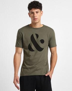 men printed regular fit t-shirt with short sleeves