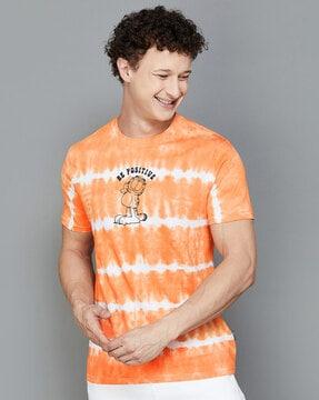 men printed regular fit t-shirt with short sleeves