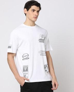 men printed relaxed fit crew-neck t-shirt