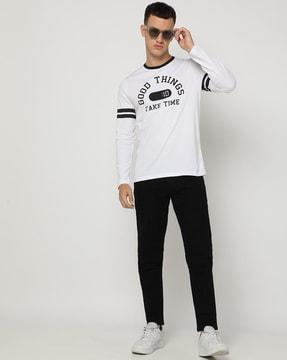 men printed relaxed fit crew-neck t-shirt