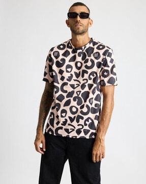 men printed relaxed fit crew-neck t-shirt