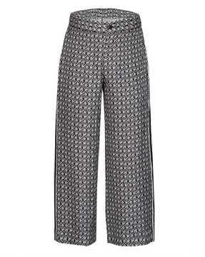 men printed relaxed fit flat-front trousers