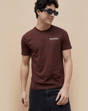 men printed relaxed fit round-neck t-shirt