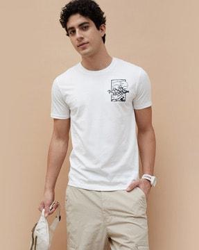 men printed relaxed fit round-neck t-shirt