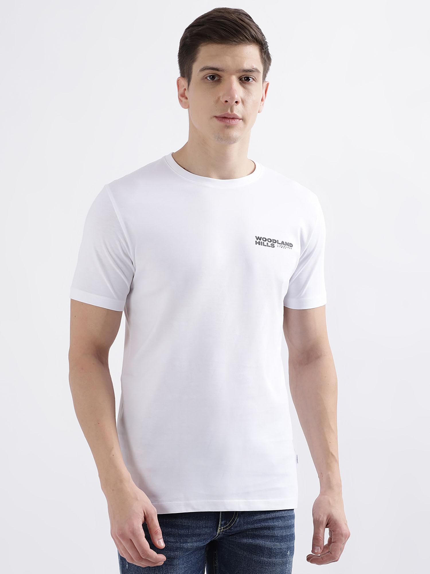 men printed round neck short sleeves t-shirt