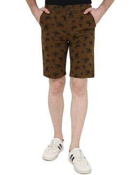 men printed slim fit city shorts