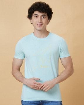 men printed slim fit crew-neck t-shirt