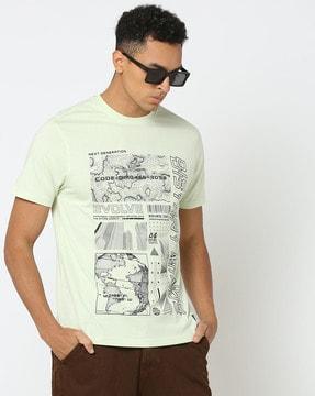 men printed slim fit crew-neck t-shirt