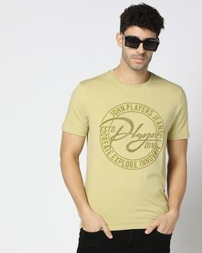 men printed slim fit crew-neck t-shirt