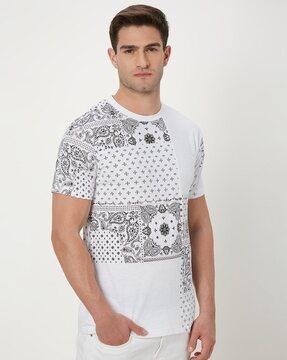 men printed slim fit crew-neck t-shirt