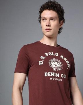 men printed slim fit crew-neck t-shirt