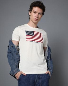 men printed slim fit crew-neck t-shirt