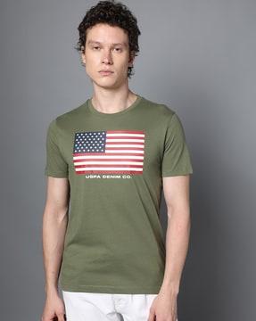 men printed slim fit crew-neck t-shirt