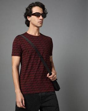 men printed slim fit crew-neck t-shirt