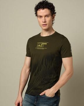 men printed slim fit crew-neck t-shirt